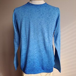 NWT Men's Gionfriddo 100% Cotton Italian Crew Neck Blue Shirt Sweater Size M